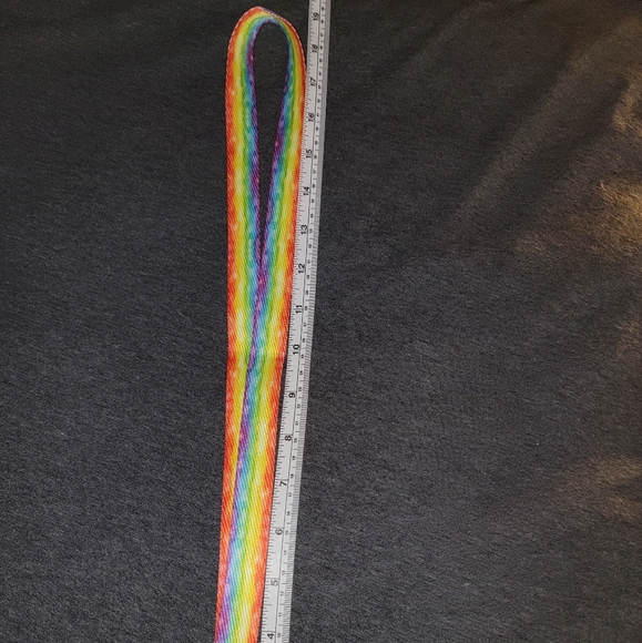 Rainbow Striped Lanyard With Card Holder - 19" - Picture 7 of 8